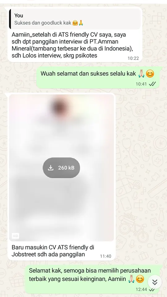 WhatsApp Testimonial 3